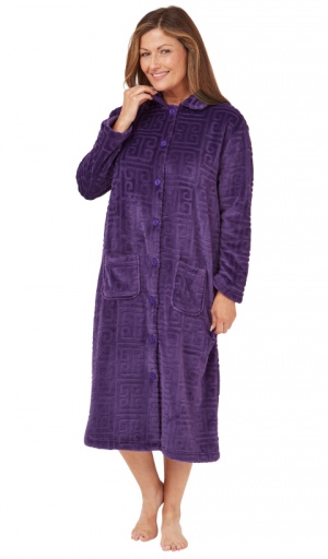 Marlon Jacquard Embossed Button Through Housecoat